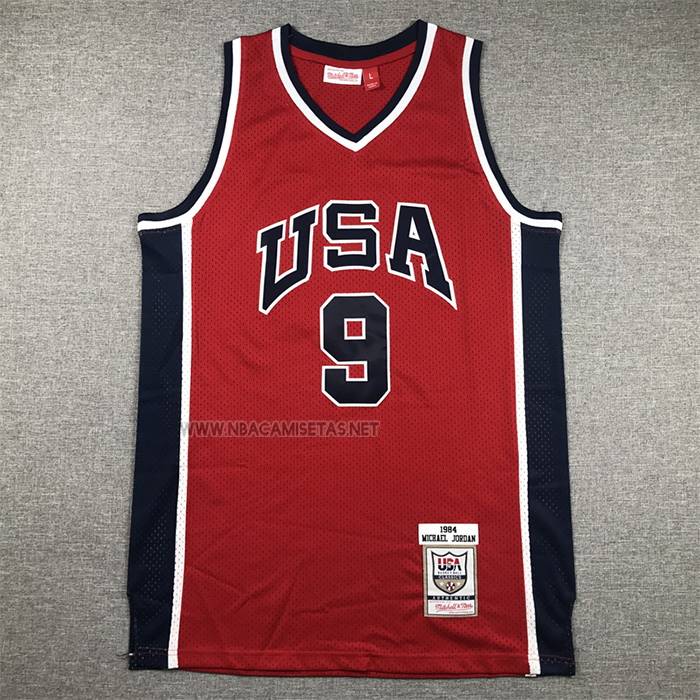 Camiseta USA 1984 Michael Jordan NO 9 Rojo